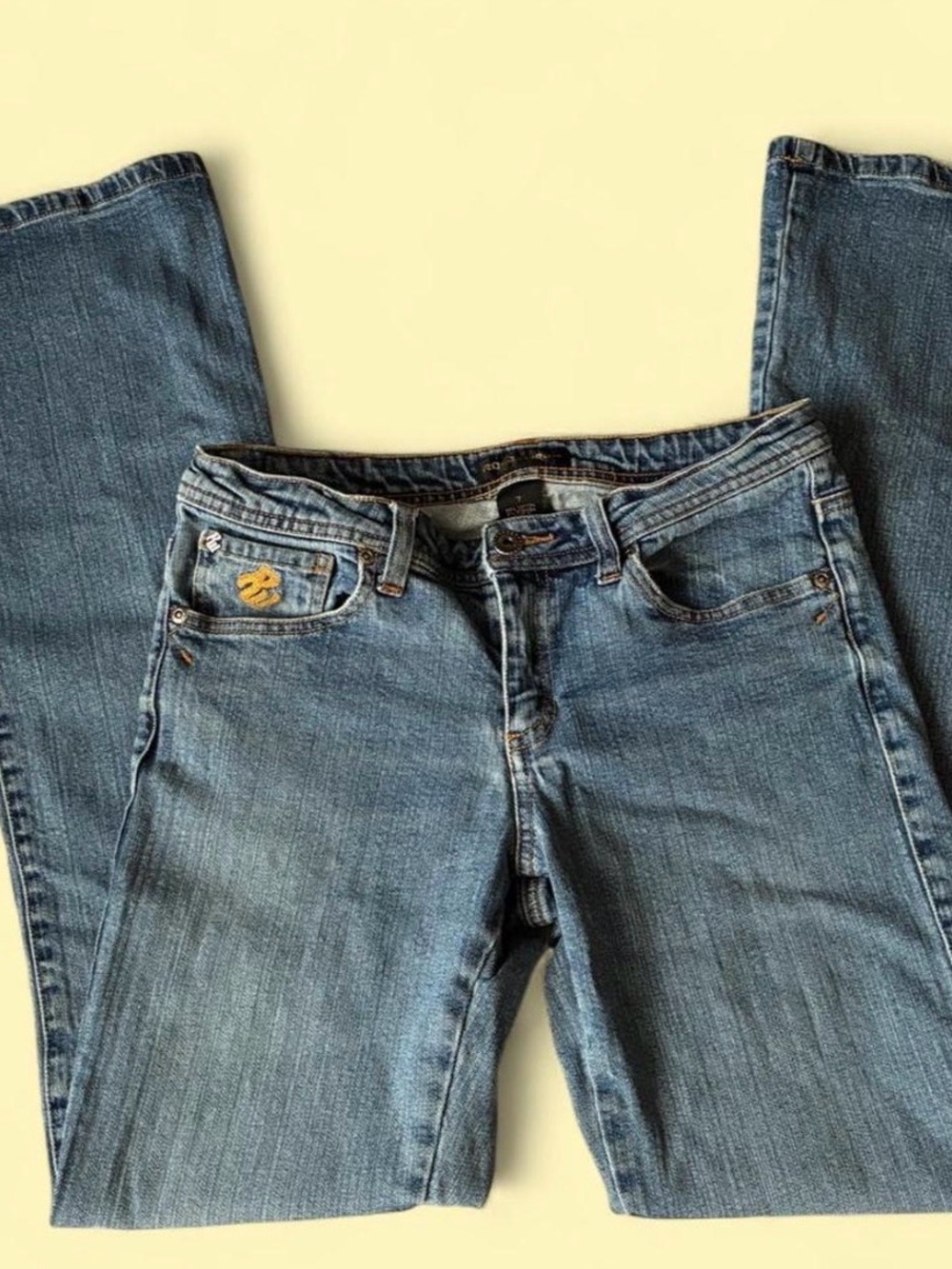 Rocawear Medium Blue Flared Wide-Leg Jeans
